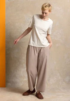 Jerseybluse ”Theia” i økologisk bomuld/elastan - fjer