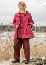 “Lucy” woven organic cotton parka - cranberry/patterned