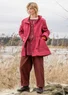 Parka "Lucy" en coton biologique tissé (cranberry/motif M)