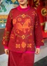 “Feru” organic cotton/linen sweater (agate red M)