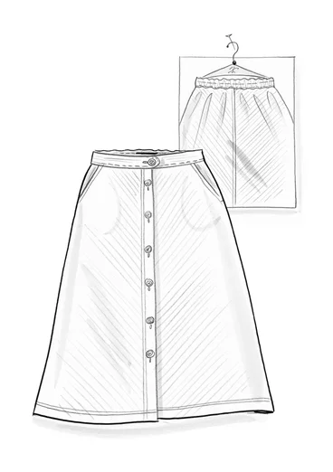 “Rime” organic cotton corduroy skirt - black