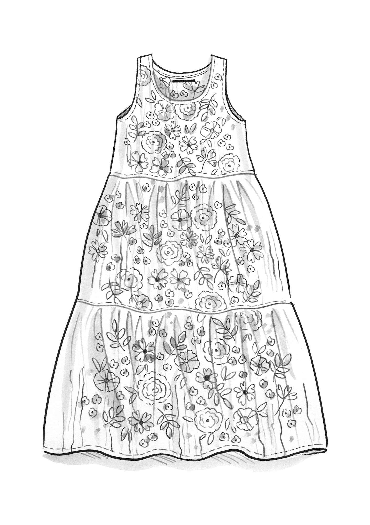 Kleid „Bouquet“ aus Öko-Baumwollgewebe orchideenrosa
