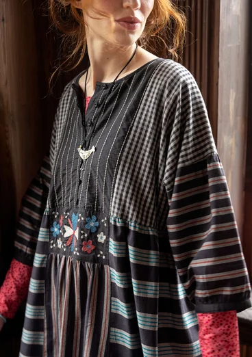 Kleid „Sofia“ aus Bio-Baumwollgewebe - schwarz