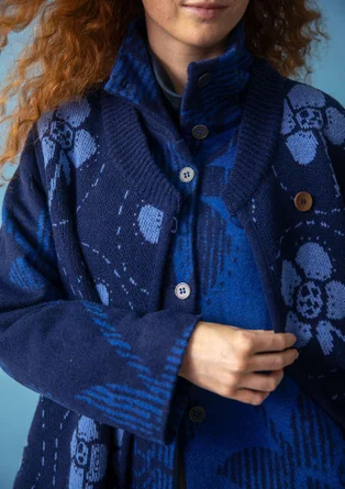 Gilet sans manches croisé "Marabel" en mélange de laine recyclée - indigo