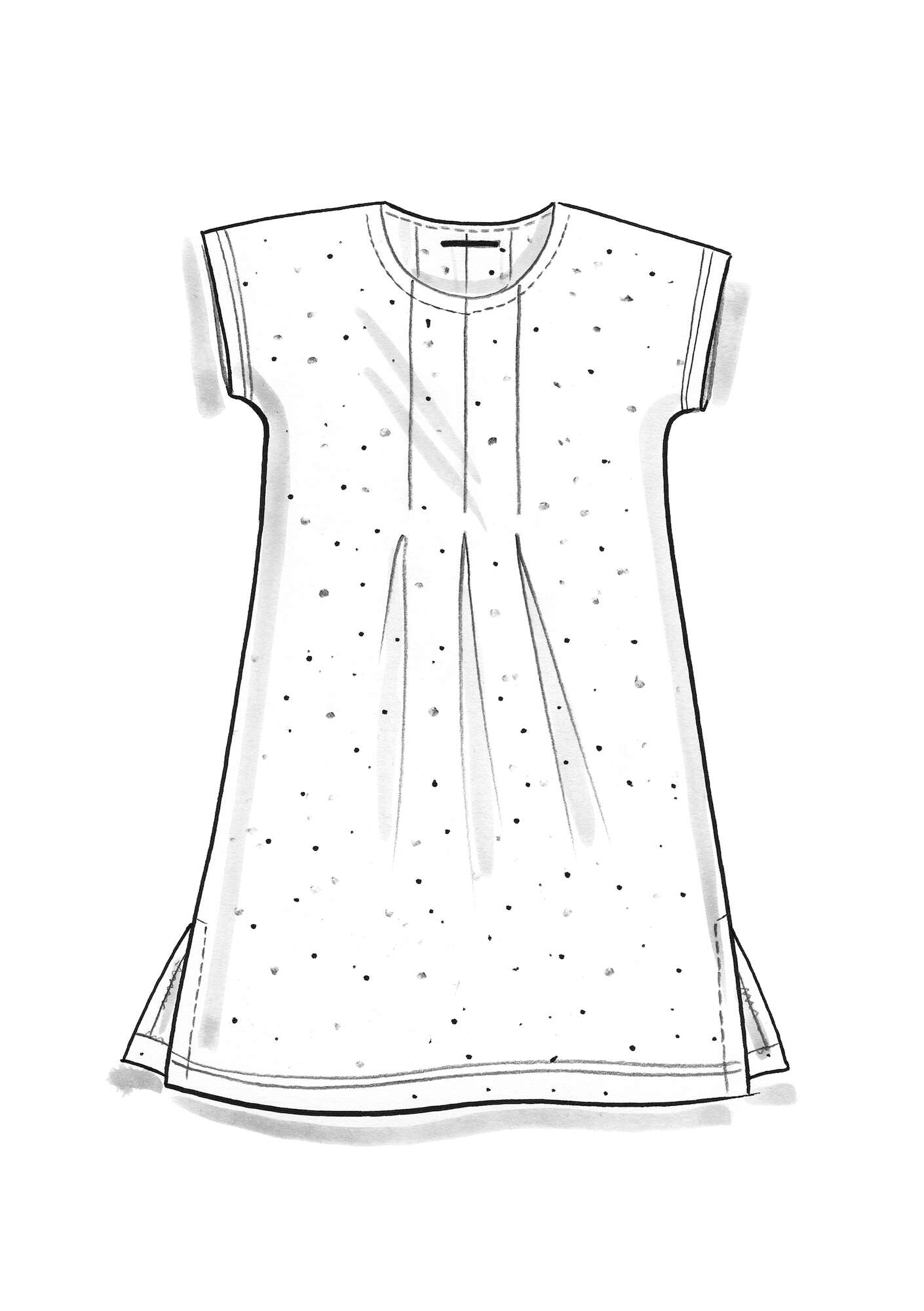 “Molly” nepped organic cotton jersey dress light meadow stream