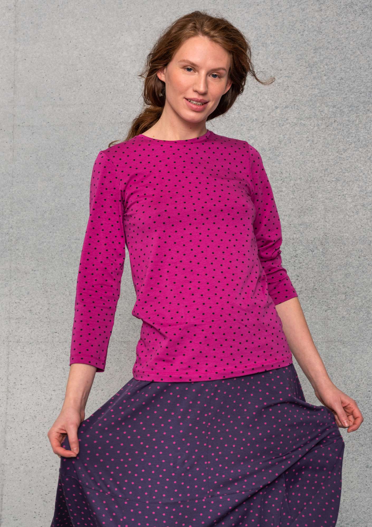 “Pytte” top made of organic cotton/modal/elastane cochinea/patterned