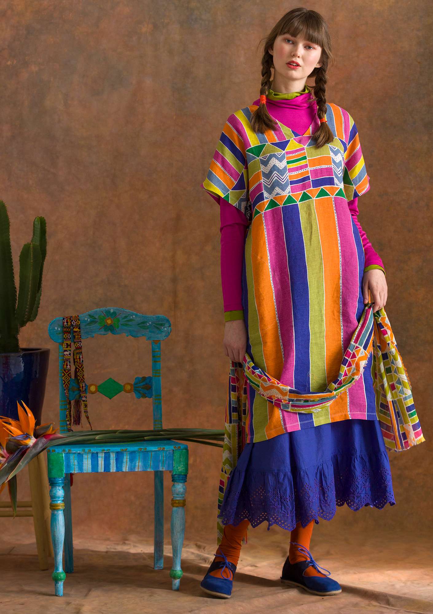 Robe  Antigua  en lin tissé multicolore thumbnail