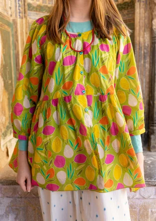 “Insta” organic cotton smock blouse - kiwi