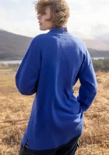 Stricktunika aus Lammwollmischung - tiefblau