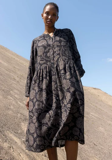 Robe tissé "Moonlight" en viscose/lin - noir