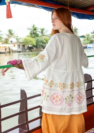 Tunika «Girlang» i økologisk bomull - fjær