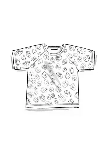 “Himla” organic cotton jersey top - black/patterned