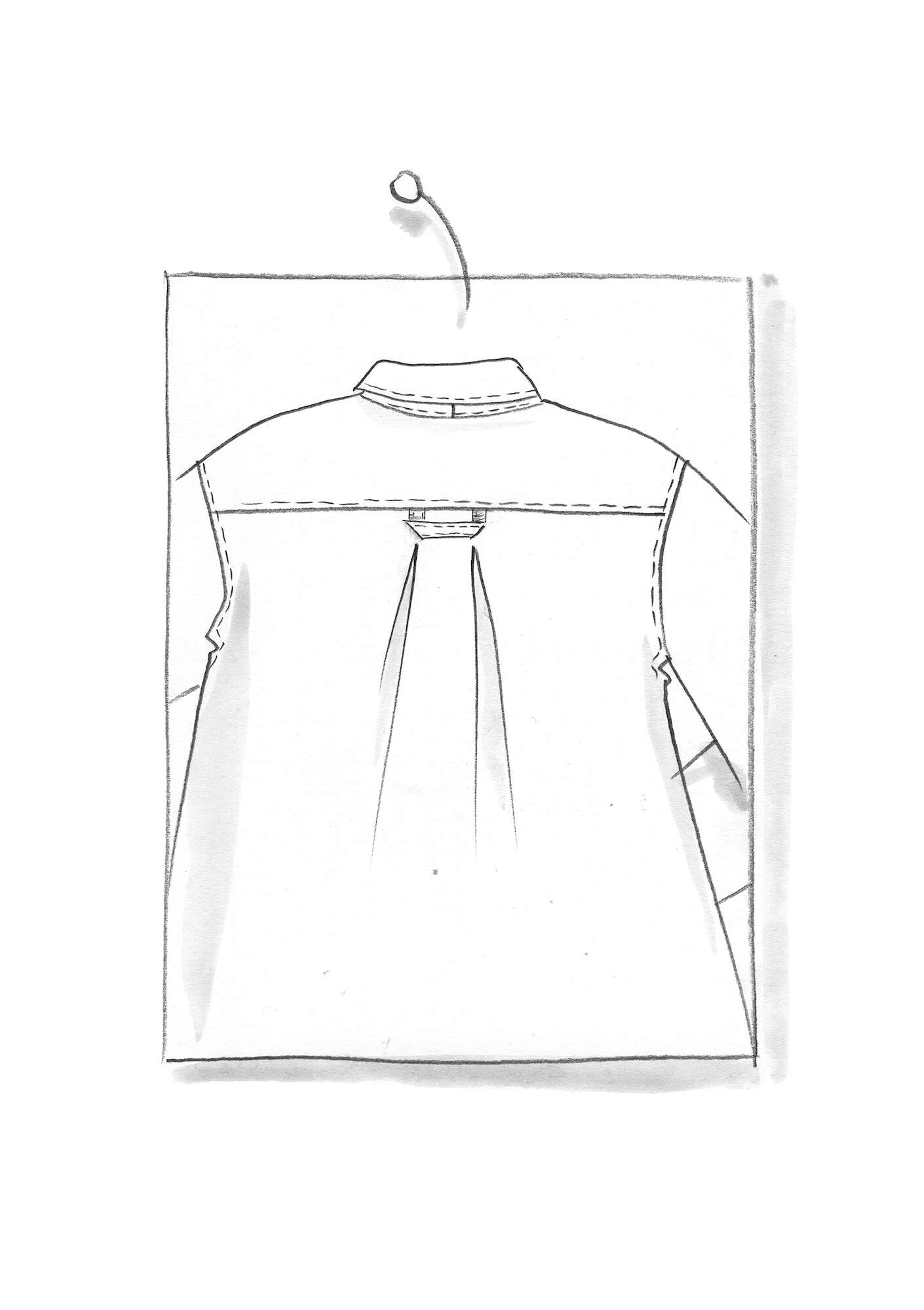 Vævet oversize-skjorte  Hi  i økologisk bomuld sort
