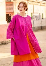 “Sanganeer” woven tunic in organic cotton - cerise