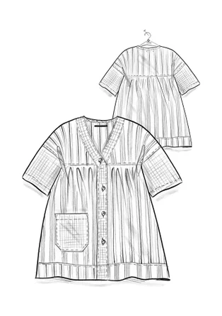 “Sofia” organic cotton smock blouse - blue butterfly
