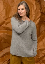 Flauschiger Pullover aus Alpakawollgemisch - grau-genoppt