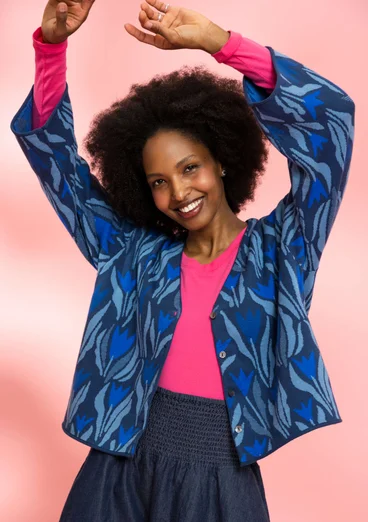 Gilet "Tulip" en coton biologique/recyclé - indigo