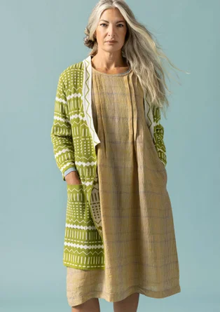 “Elsie” cardigan in organic/recycled cotton - asparagus