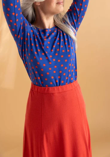 Tricot rok van biologisch katoen/modal - papegaairood