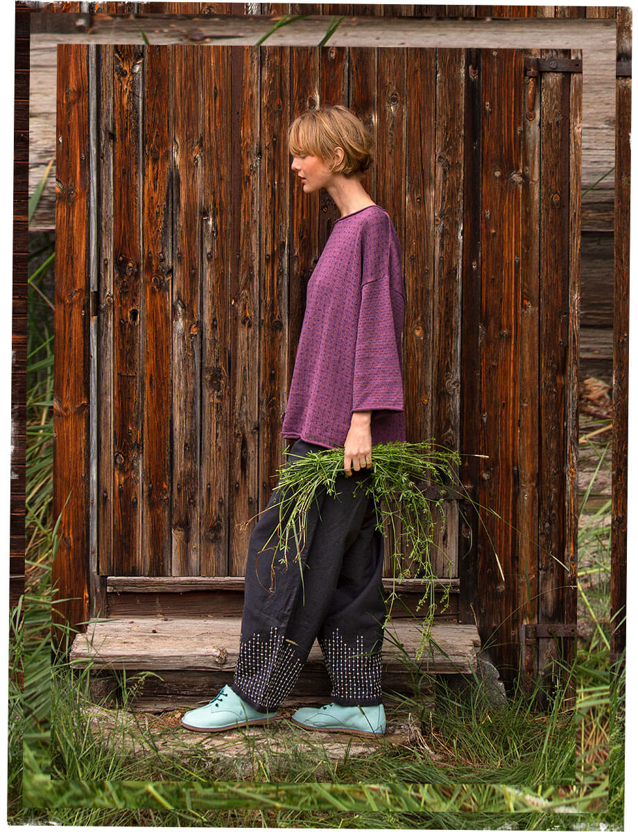 “Mineral” trousers in organic cotton/linen