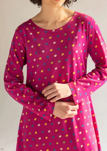 Gepunktetes Jerseykleid „1964“ aus Baumwolle/Modal - cochenille