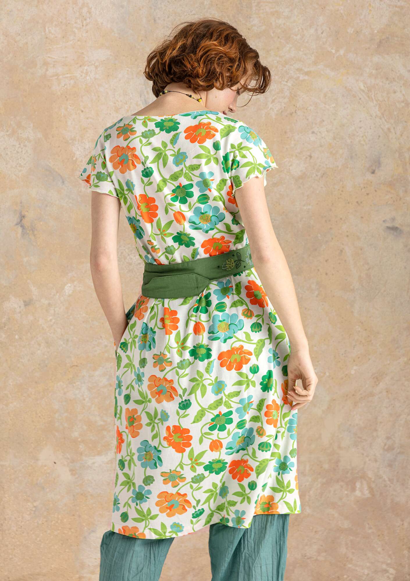 “Peony” organic cotton/modal dress multicoloured thumbnail