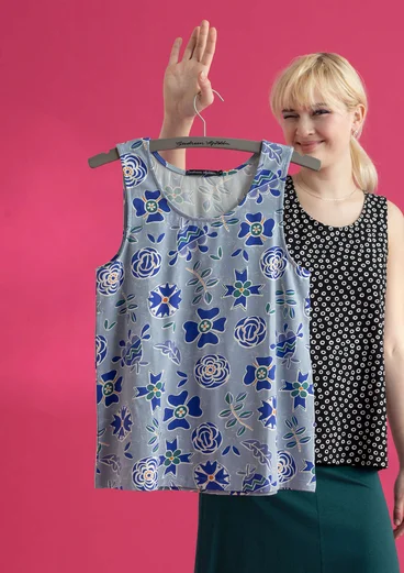 Jerseytop aus Bio-Baumwolle/Elasthan - hellindigo