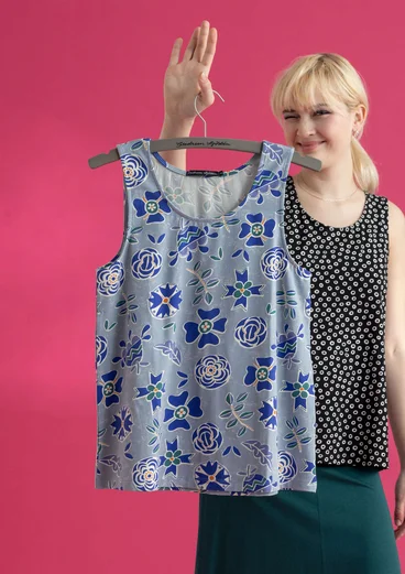 Jerseytop aus Bio-Baumwolle/Elasthan - hellindigo