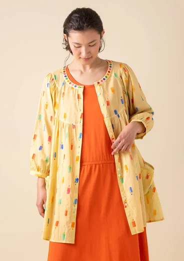 Blouse d'artiste "Crayon" en coton biologique - rayon de soleil