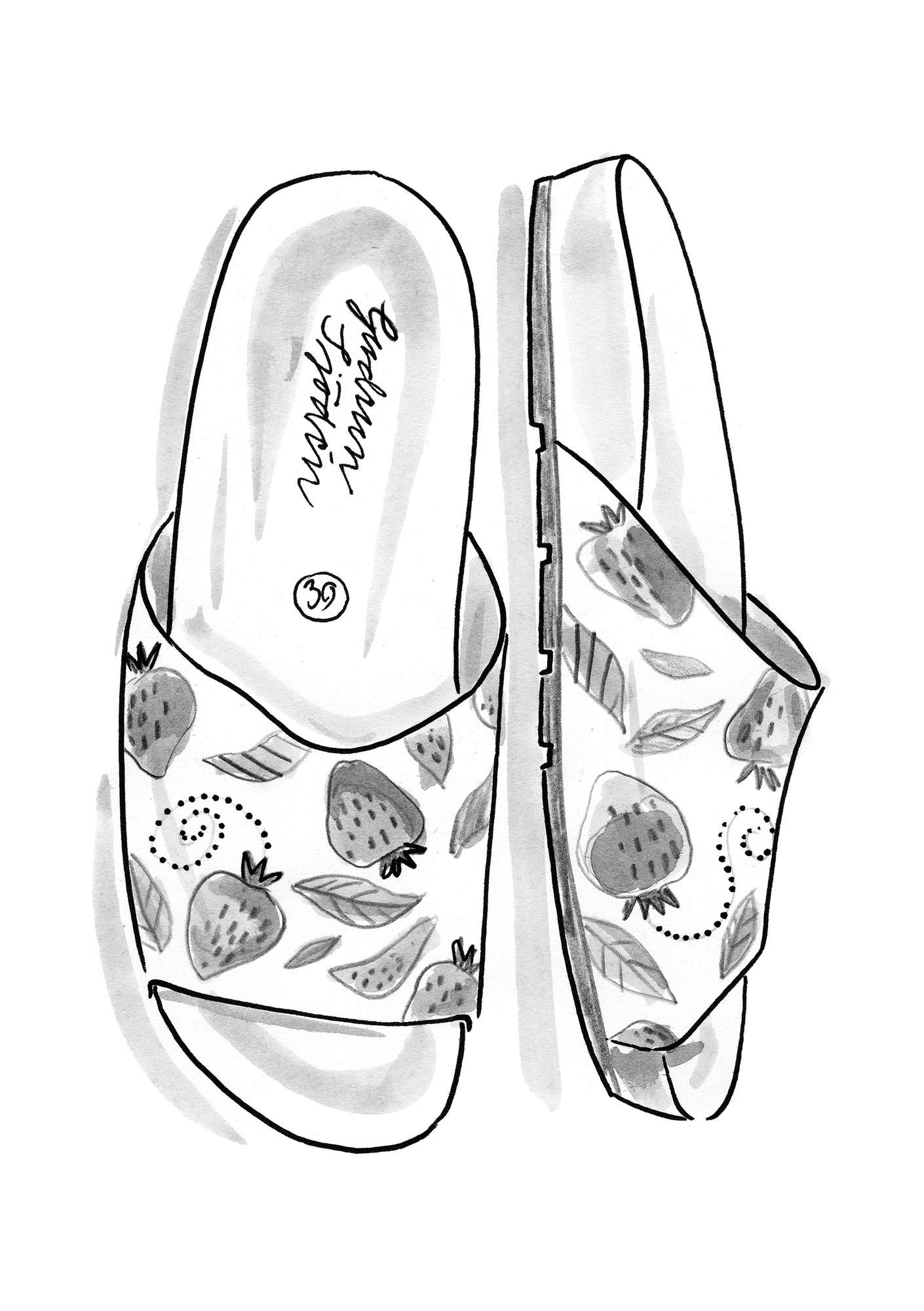 “June” sandals with cork sole vanilla