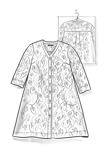 Woven “Kelly” dress in organic cotton - verona green/patterned