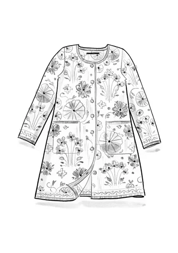 Long gilet "Täppa" en coton biologique - moutarde