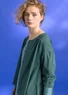 Vevd bluse «Hedda» i økologisk bomull (opalgrønn XXL)