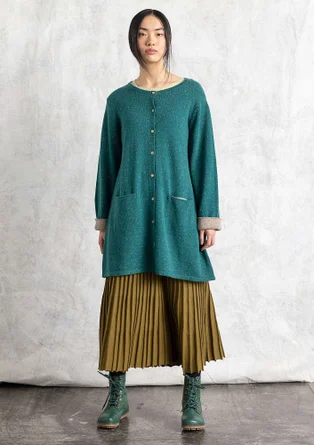 Lambswool blend coatigan - light bottle green/melange