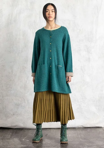 Lambswool blend coatigan - light bottle green/melange