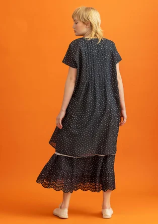 Robe en coton biologique tissé - noir/motif