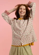 Dotted cardigan in organic cotton - natur