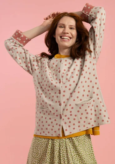 Dotted organic cotton cardigan - natural
