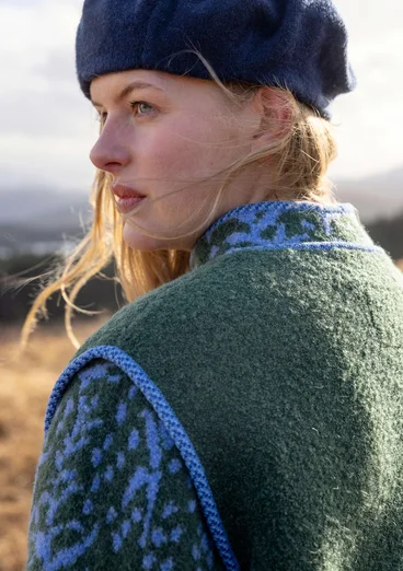 Strickweste „Sälen“ aus Wollbouclé - monstera