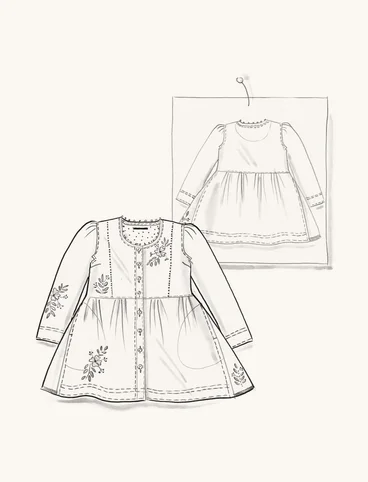 “Shimla” artist’s blouse in organic cotton/linen - pistage