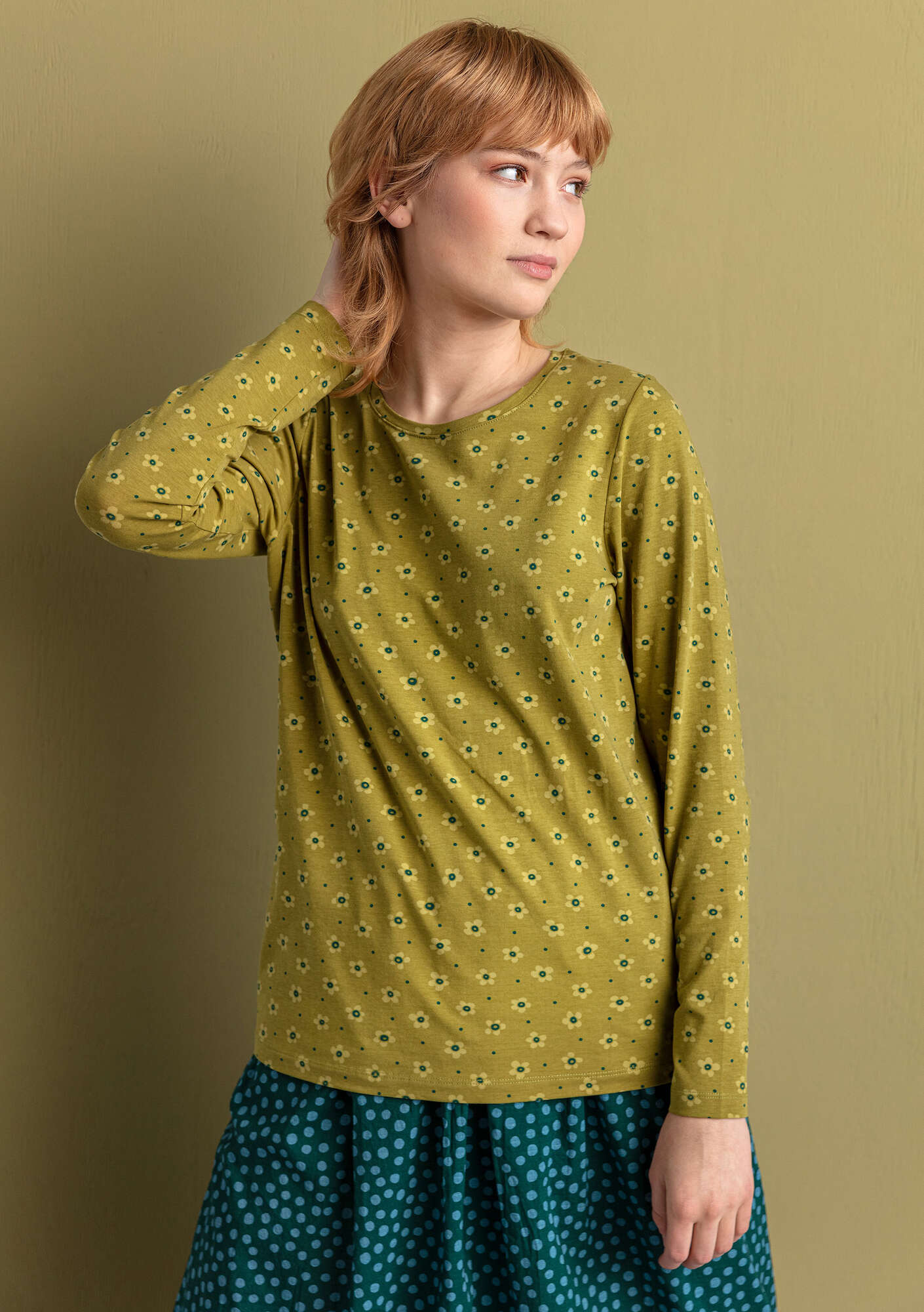 Tricot top Pytte avocado/patterned