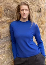 Feinstrick-Pullover aus zarter Wolle - tiefblau
