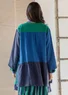 “Azores” artist’s blouse in linen (dark indigo/multicoloured M)
