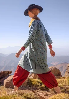 Robe "Sky" en coton biologique tissé - graphite