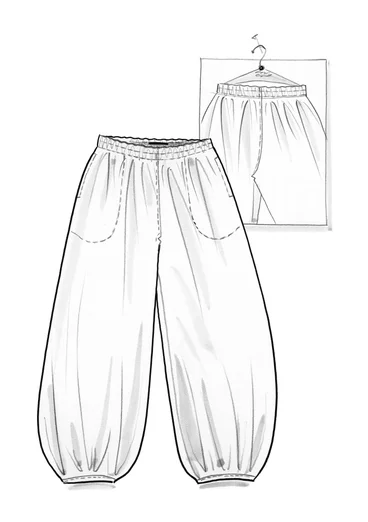 Woven organic cotton trousers - dark jade