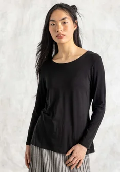 “Tina” lyocell/elastane jersey top - black