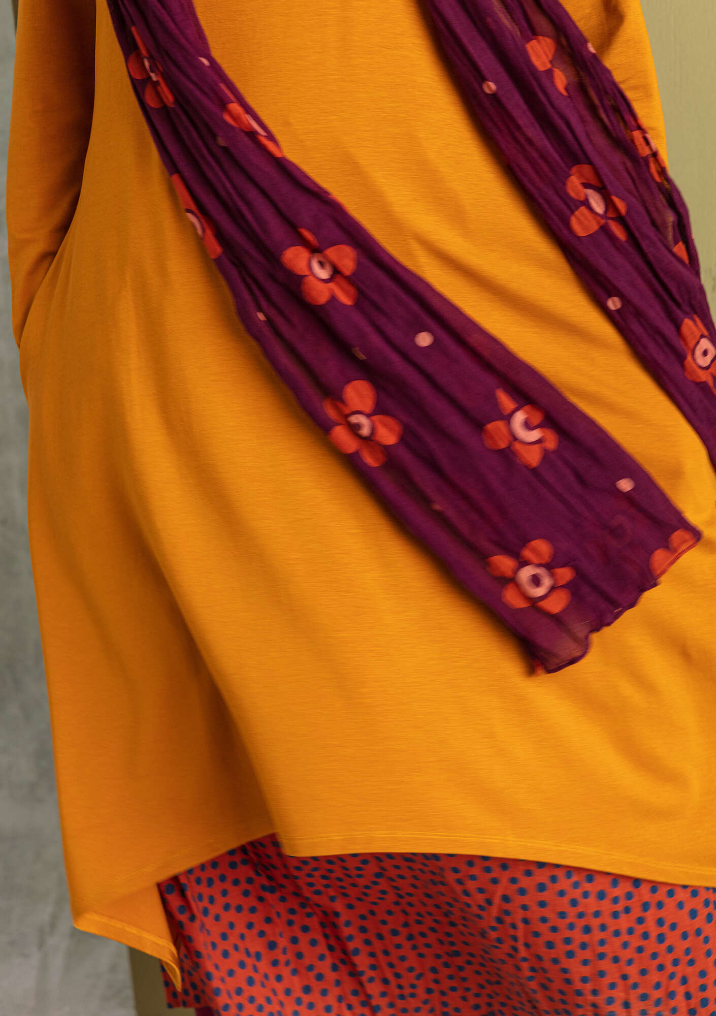 Tricot jurk van lyocell/elastaan leeuwengeel