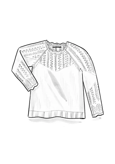 Trøje "Forgetmenot" i alpakamiks - skovgrøn/meleret