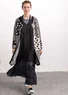 Long gilet "Zoe" en laine (noir nature XXL)