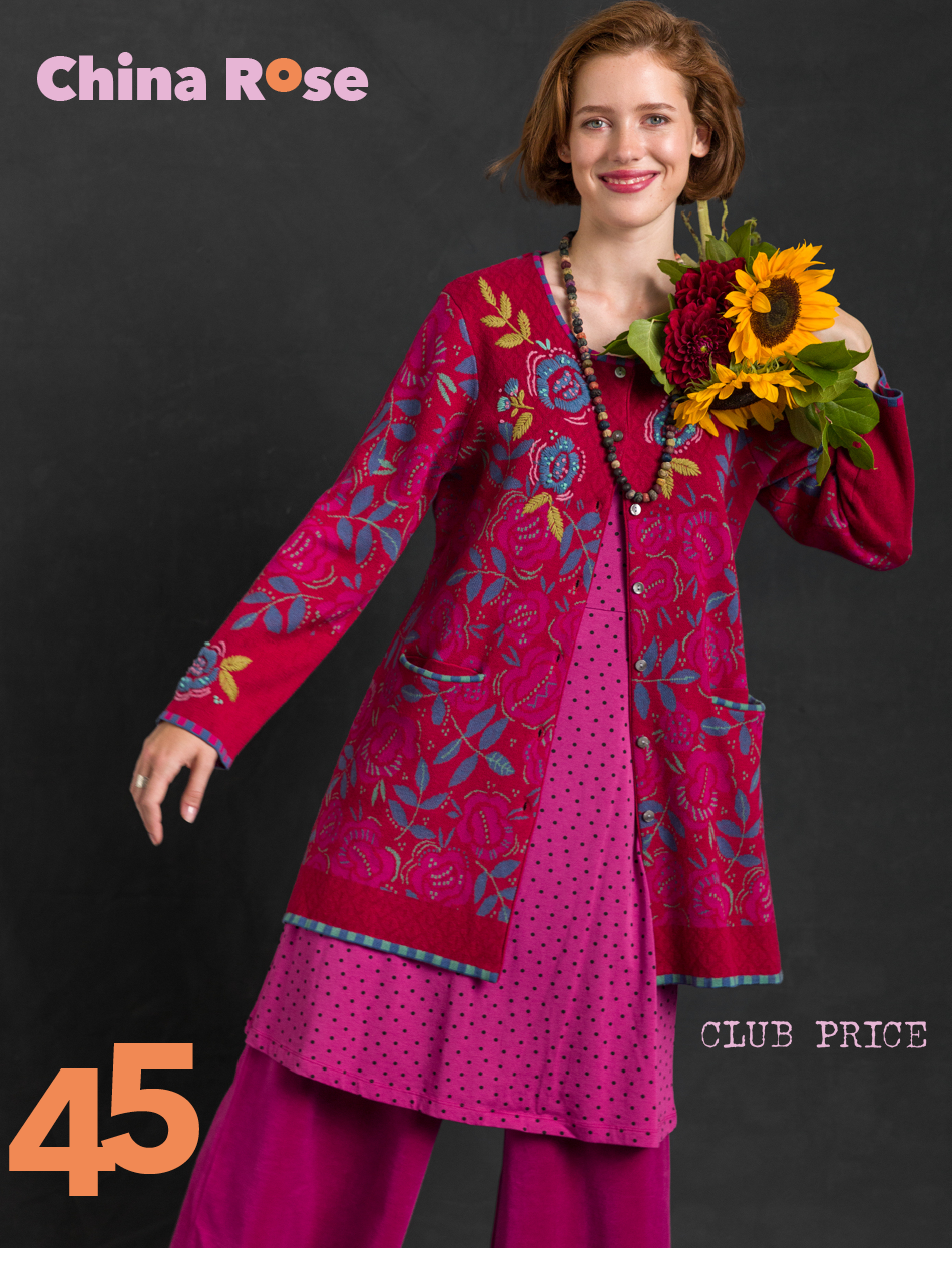 “China Rose” hand-embroidered cardigan